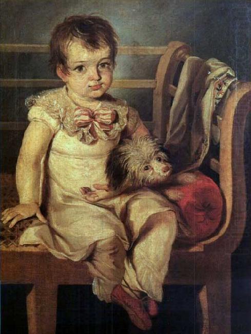 Antonio Jacobsen Boy with a dog china oil painting image